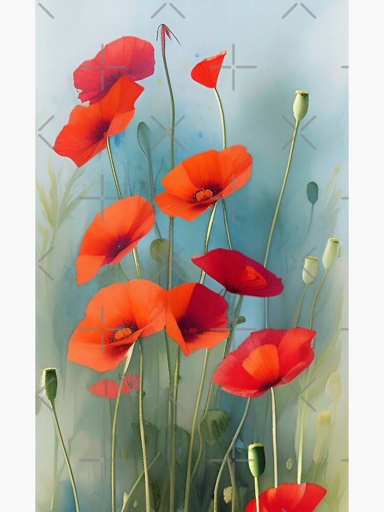 Pretty Watercolor Flowers - Red Poppies Greeting Card for Sale by  CattlettArt