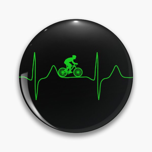 Item preview, My heart beats for cycling, monitor green designed and sold by Jeeb-Arts.