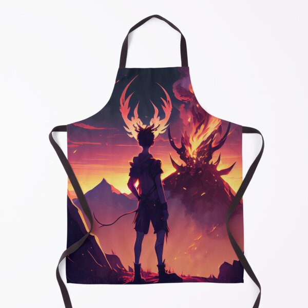 Item preview, Demon boy with deer horns against Volcano eruption designed and sold by krazybookz.