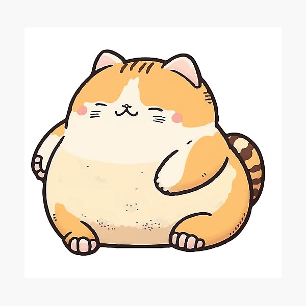 Kawaii Chubby Cat Bonito Dos Desenhos Animados Gatinho Gordo De