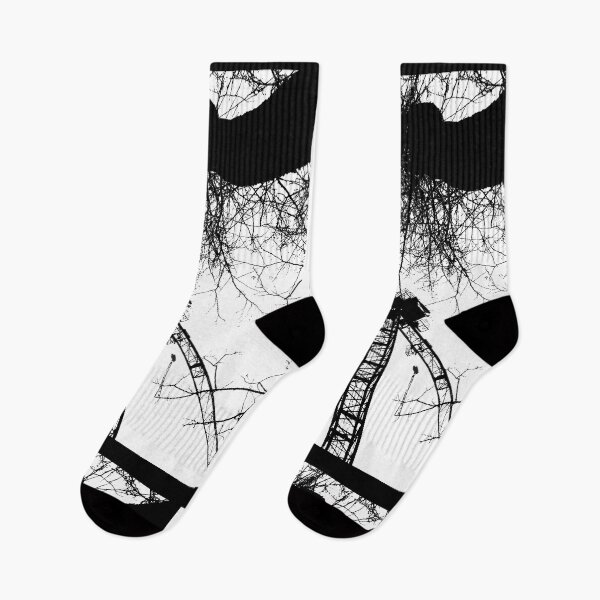 Item preview, Black & white crane and tree with building theme designed and sold by WRECZ.