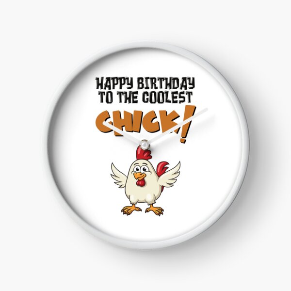 Item preview, Happy Birthday to the Coolest Chick!! Chicken Birthday Funny Pun designed and sold by JuxtaJoy Studios.