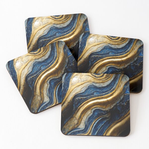 Item preview, Aqua Blue Liquid Gem And Gold Luxury Paint Marble Texture designed and sold by MysticMarble.