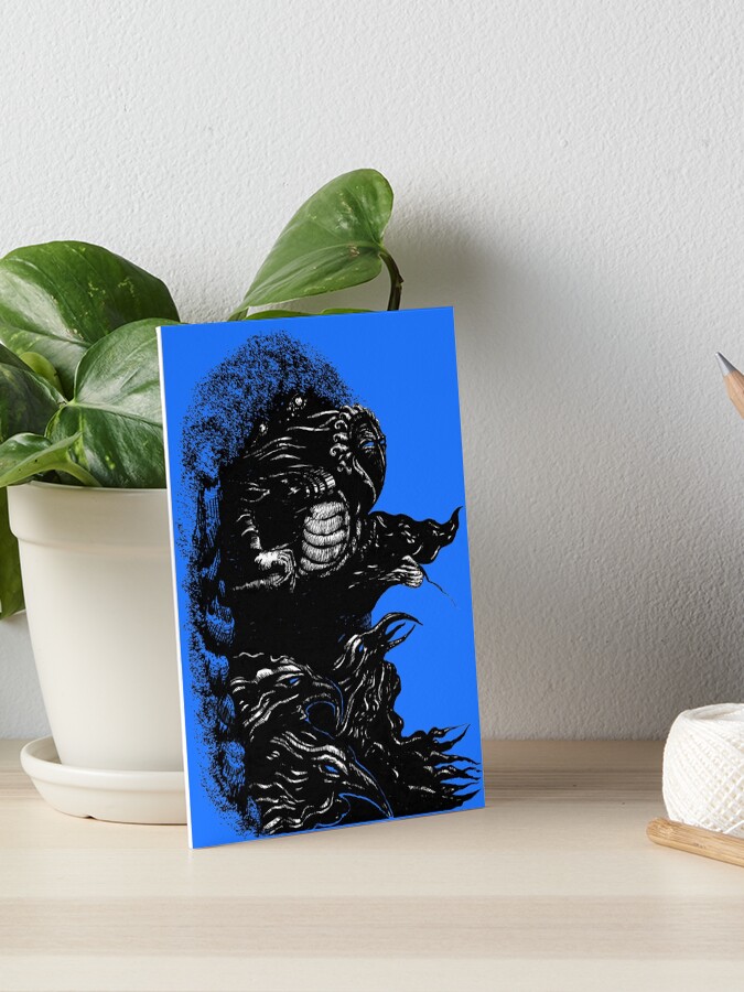 Thumbnail 1 of 2, Art Board Print, Inktober Ravens & Shadow Blue designed and sold by Sirielle.