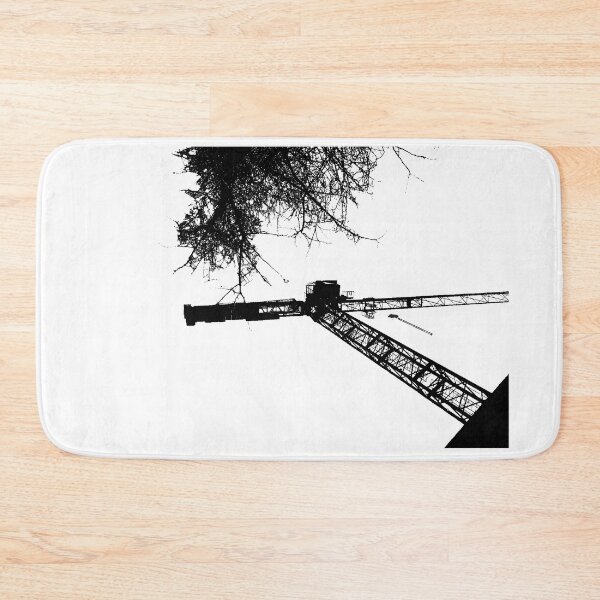Item preview, Cut black & white crane and tree with building motif designed and sold by WRECZ.
