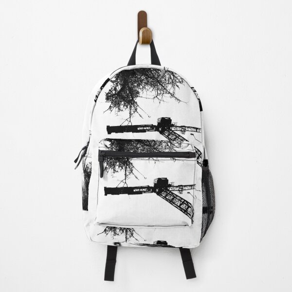 Item preview, Cut black & white crane and tree with building motif designed and sold by WRECZ.