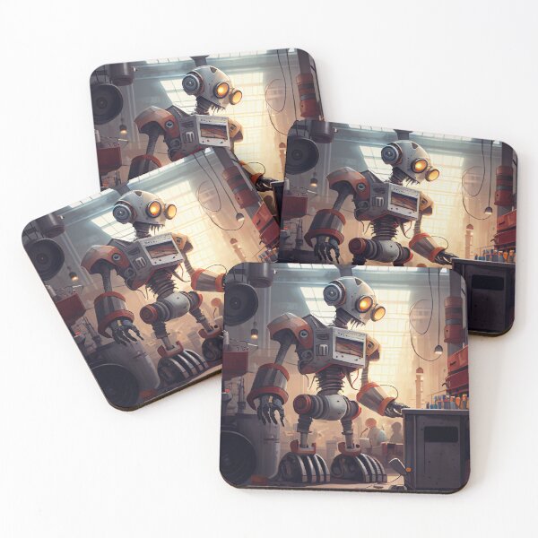 Item preview, Busy Factory Working on Giant Robot Digital Painting designed and sold by CodeAndColors.