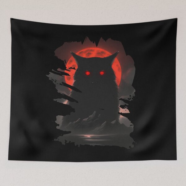 Item preview, dark cat // red moon designed and sold by Shagrah.