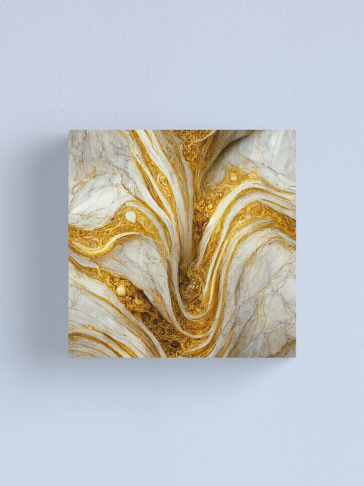 Beige Marble Wall Art Canvas Print, Abstract Marble Print Liquid