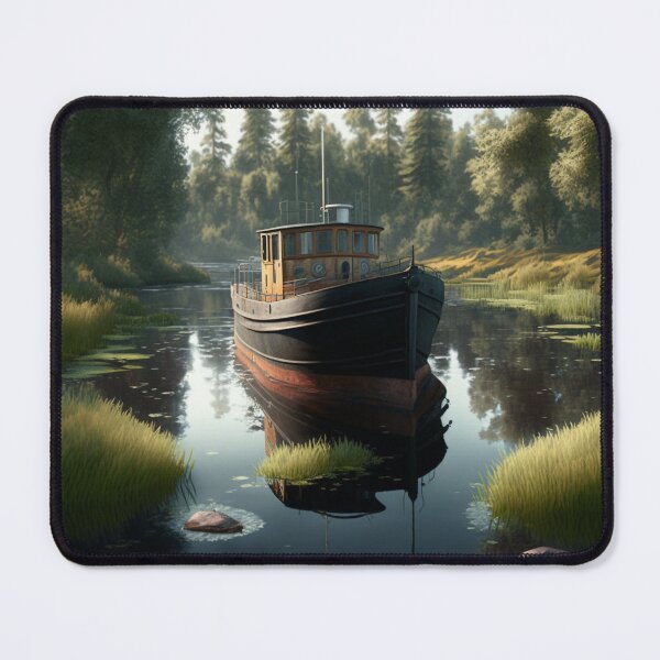Item preview, boat in the river designed and sold by Aravinto.