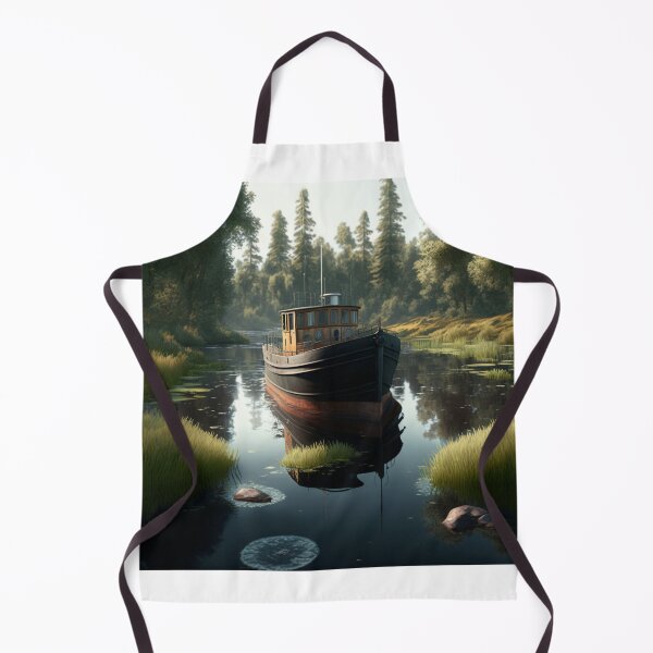 Item preview, boat in the river designed and sold by Aravinto.