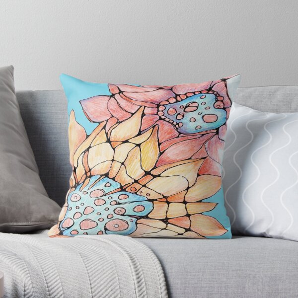 Abstract Sunflowers Throw Pillow
