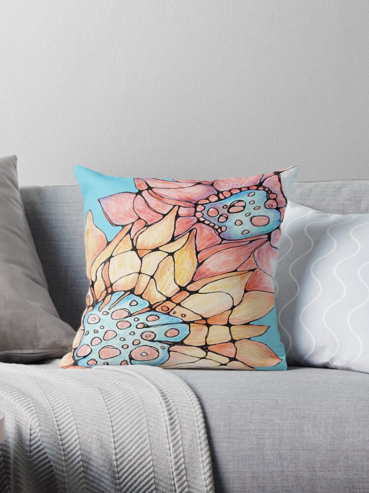 Thumbnail 1 of 3, Throw Pillow, Abstract Sunflowers designed and sold by heartsake.