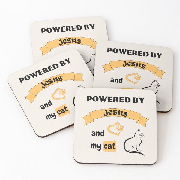 Item preview, Powered by Jesus and my cat designed and sold by Rubi16.