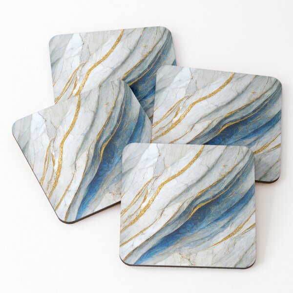 Item preview,  Liquid Gem Soft Ice Gray And Blue And Gold Luxury Agate Paint Marble Texture designed and sold by MysticMarble.