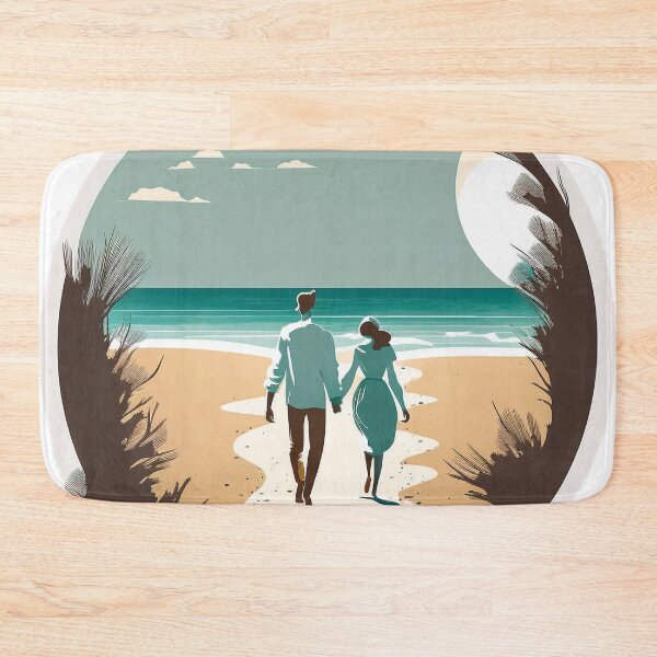 Item preview, Honeymoon Walk on the Beach - Happy Hearts 43 | Colorful Cartoon Love designed and sold by Sunchaser World.