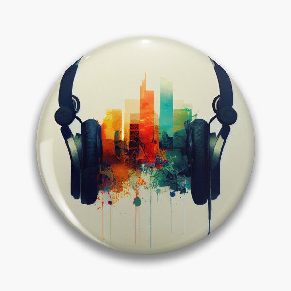 Artikelvorschau, Cool Colorful Music Headphones Design Digital Painting entworfen und verkauft von CodeAndColors.