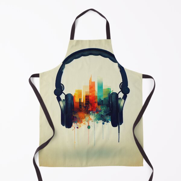 Aperçu de l'œuvre Cool Colorful Music Headphones Design Digital Painting créée et vendue par CodeAndColors.