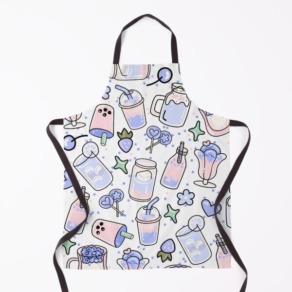 Item preview, Cute Doodled Drink Shop with Shakes, Caffee (blue) designed and sold by Dorina Larsdotter.