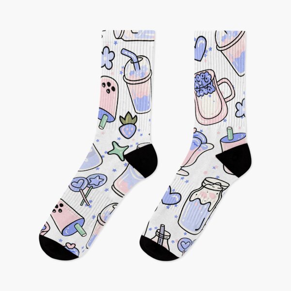 Item preview, Cute Doodled Drink Shop with Shakes, Caffee (blue) designed and sold by Dorina Larsdotter.