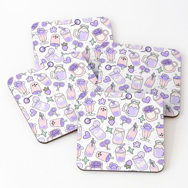 Item preview, Cute Doodled Drink Shop with Shakes, Caffee (purple) designed and sold by Dorina Larsdotter.