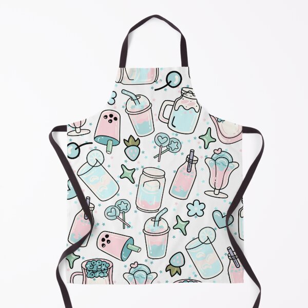 Item preview, Cute Doodled Drink Shop with Shakes, Caffee (turquoise) designed and sold by Dorina Larsdotter.