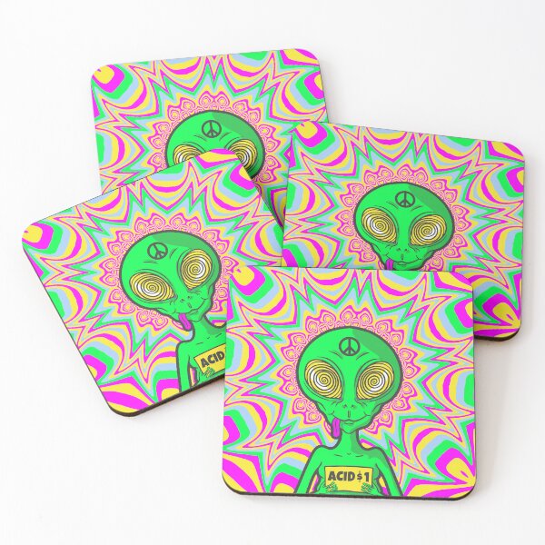 Item preview, alien with hypono eyes psychedelic illustration acid 1 dollar	 designed and sold by ShamanskaKate.