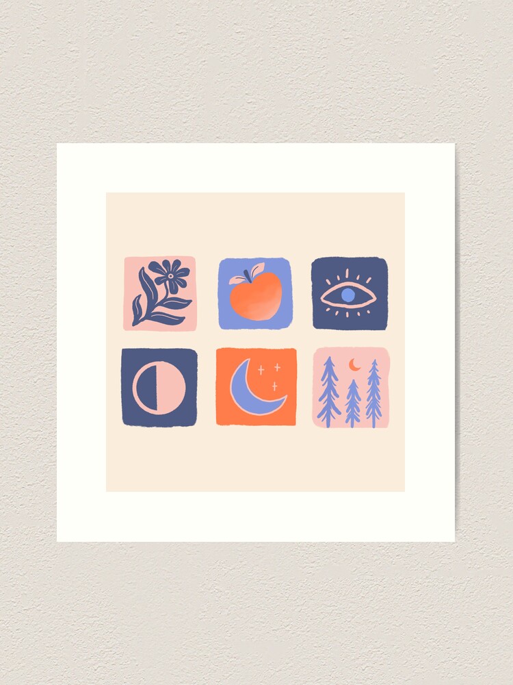 Alternate view of Boho Icons Peach & Moon Art Print