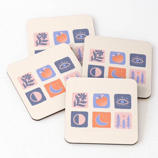 Item preview, Boho Icons Peach & Moon designed and sold by bloominglau.