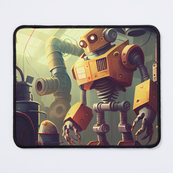 Item preview, Bright Happy Cartoon Robot in Factory Digital Painting designed and sold by CodeAndColors.