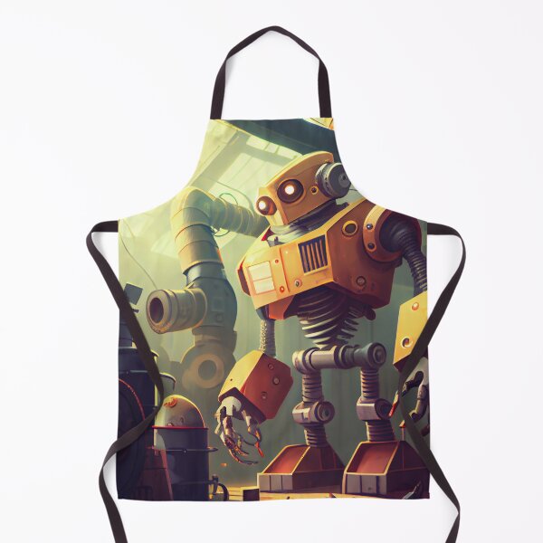 Item preview, Bright Happy Cartoon Robot in Factory Digital Painting designed and sold by CodeAndColors.