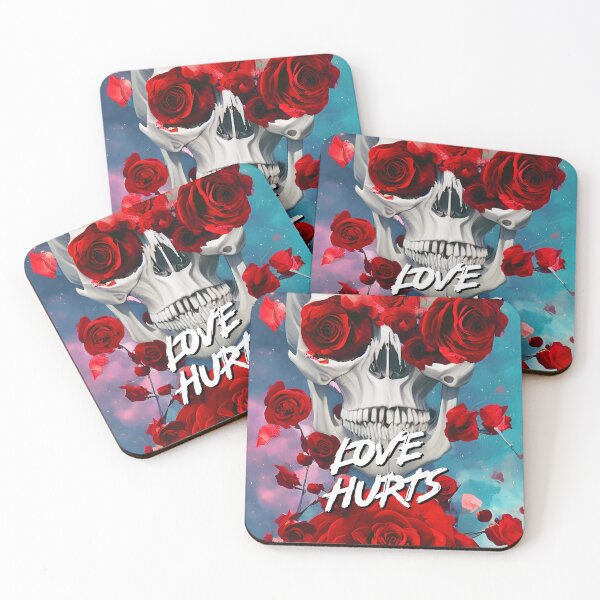 Item preview, Red roses and skull - Love Hurts designed and sold by angelisart.