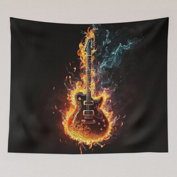 Item preview, Ilustraciones de guitarra llameante designed and sold by GAC-YYC.
