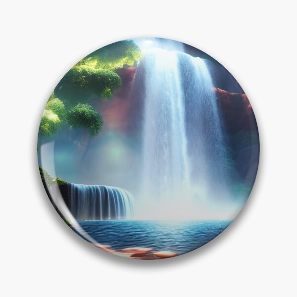 Item preview, Beautiful Waterfall - Colorful Fantasy Realm - Epic Nature Image designed and sold by DanTheManDan.