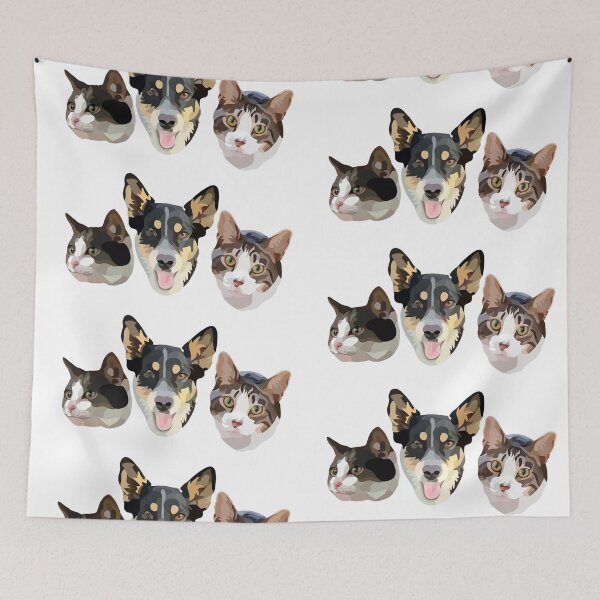 Item preview, Pet portrait trio designed and sold by carlygcreates.