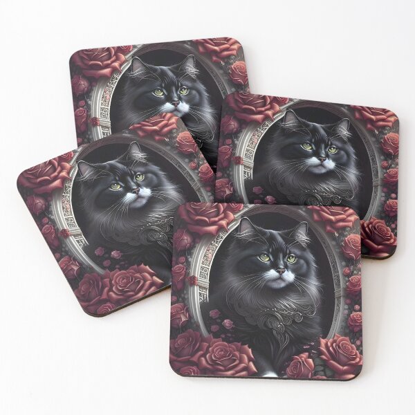 Item preview, Cat with Roses - Modern digital art designed and sold by Ai-michiart.