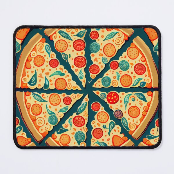 Item preview, Funny Wierd Cartoon Pizza Pattern Digital Painting designed and sold by CodeAndColors.