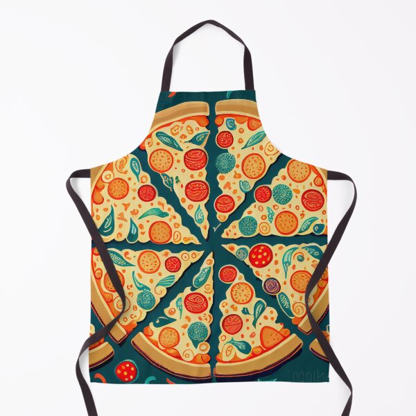 Item preview, Funny Wierd Cartoon Pizza Pattern Digital Painting designed and sold by CodeAndColors.