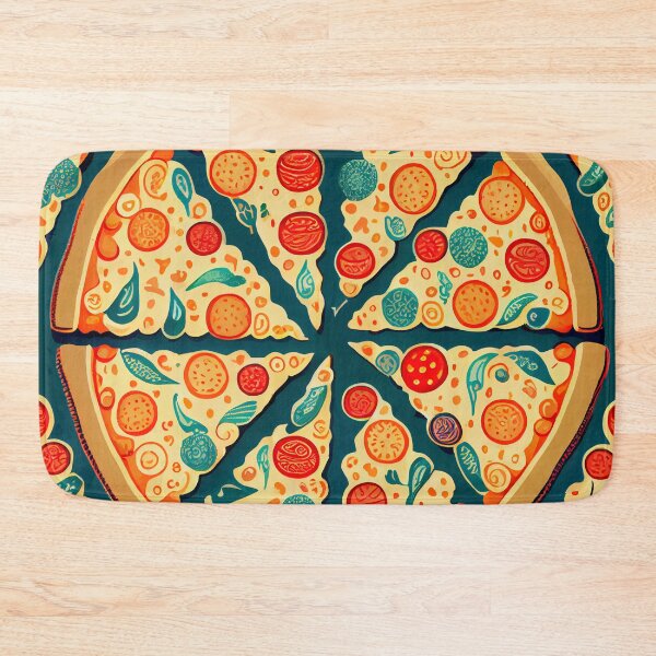 Item preview, Funny Wierd Cartoon Pizza Pattern Digital Painting designed and sold by CodeAndColors.