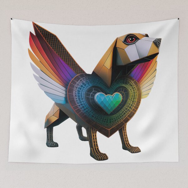Item preview, Steampunk Art Deco Dog Bird Heart, Beagle #8 designed and sold by Synthetic-Intel.