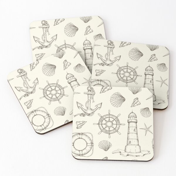 Item preview, Summer vintage nautical seamless pattern.  designed and sold by Tabiti A.