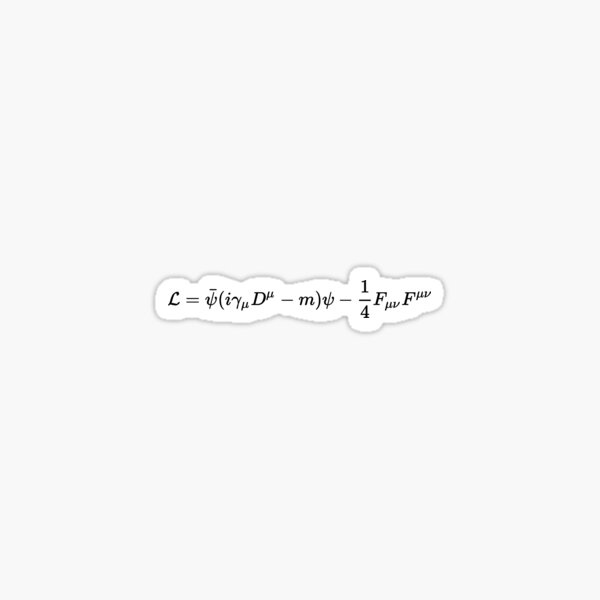 Quantum electrodynamics -QED- lagrangian, quantum field theory and physics Sticker