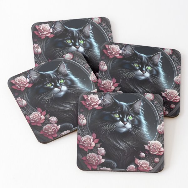 Item preview, Cat with Roses - Modern digital art designed and sold by Ai-michiart.