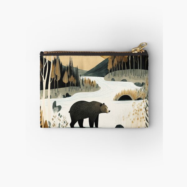 Item preview, Whimsical Bear in the Forest, Wall Print, Simplistic Art, Woodland Animals, Nursery Wall Art Decor, Kids Room, Landscape Painting, Forest Painting, Forest Friends designed and sold by CapCCreative.