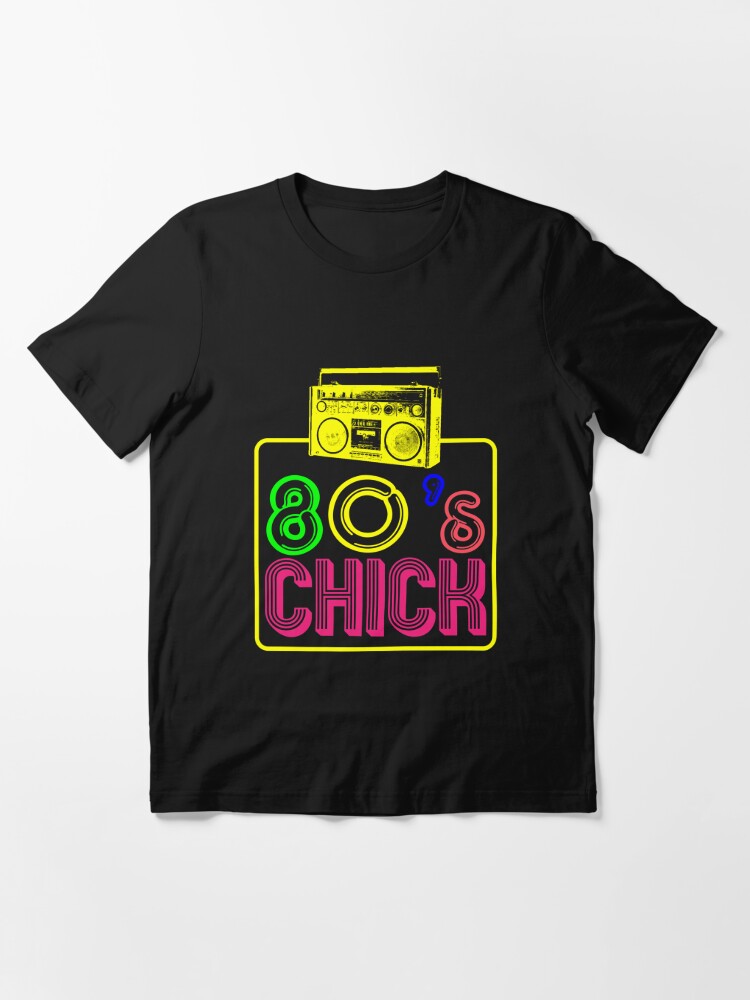 Retro 80s Neon Chick T-Shirt 80s Clothes for Women Men  Essential T-Shirt  for Sale by 3familyllc