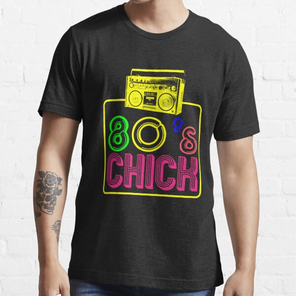 Retro 80s Neon Chick T-Shirt 80s Clothes for Women Men  Essential