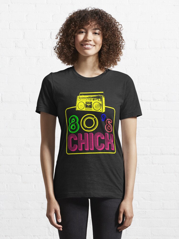 Retro 80s Neon Chick T-Shirt 80s Clothes for Women Men  Essential