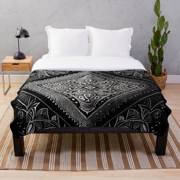 Item preview, Monochromatic Bohemian Pattern Digital Painting designed and sold by CodeAndColors.