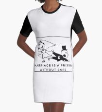 Marriage is a prision without bars, funny bride, funny engaged, wedding Graphic T-Shirt Dress