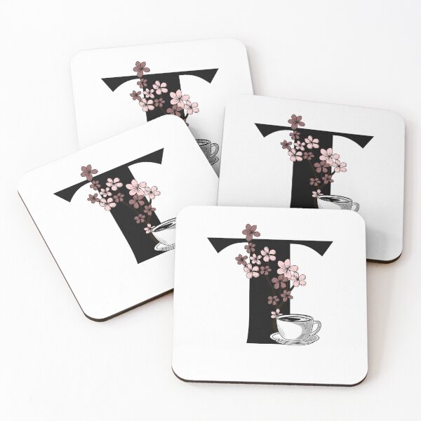 Item preview, Floral Coffee Monogram Letter T designed and sold by Lyssarien.